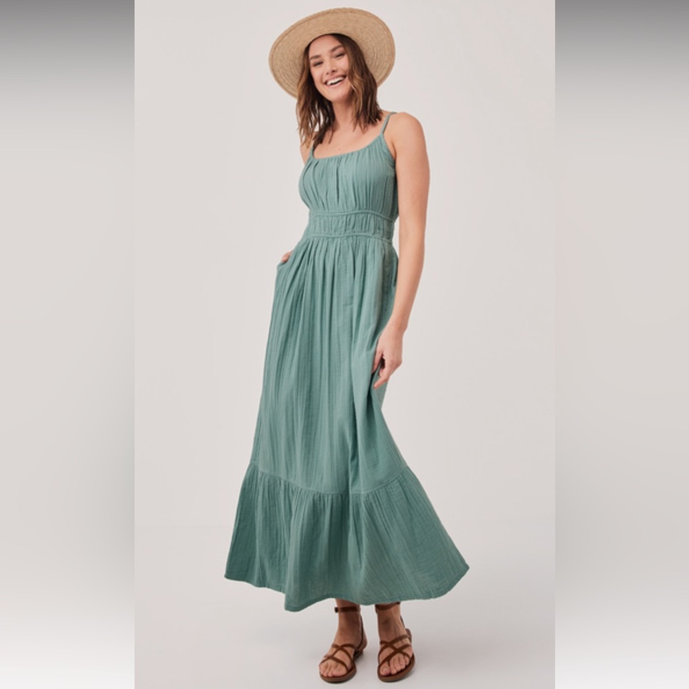 NWT Pact surf coastal double gauze cami dress organic cotton XL